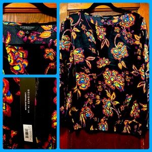 Liverpool neon flower print long sleeve